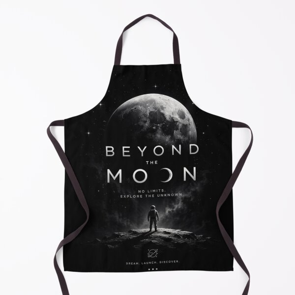 Aperçu de l'œuvre Au-delà de la Lune – T-shirt minimaliste à l'esthétique spatiale | Design explorateur cosmique créée et vendue par wanado.