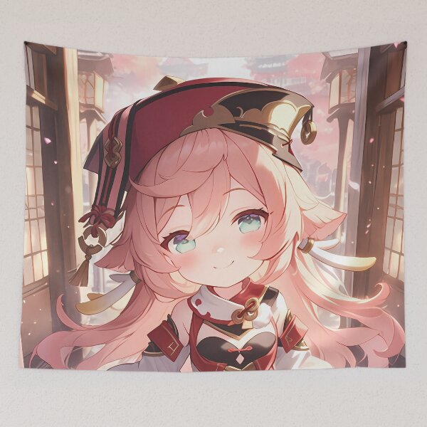 Item preview, Yanfei Genshin Impact Chibi Pastel Sakura Warm Glow designed and sold by TanglenRabbit.