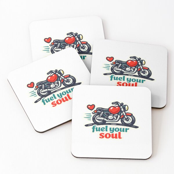 Item preview, "Fuel Your Soul" | Aesthetic Cafe Racer & Heart Biker Design designed and sold by Naviora.