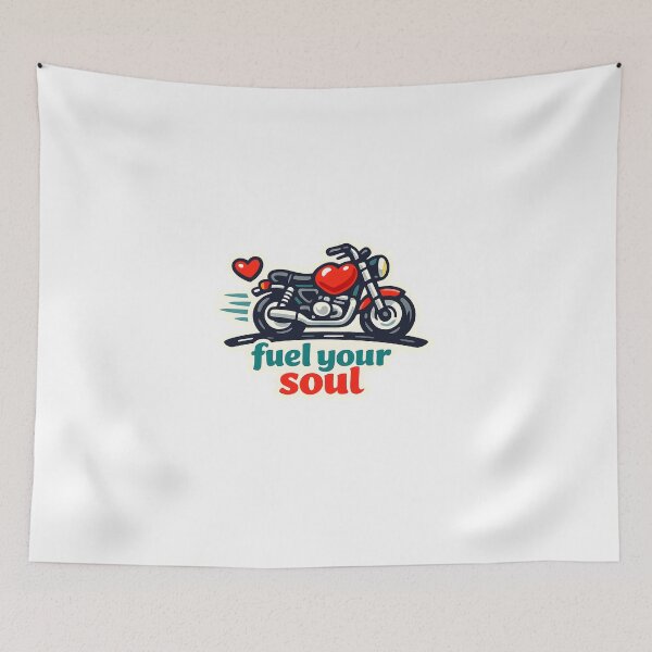 Item preview, "Fuel Your Soul" | Aesthetic Cafe Racer & Heart Biker Design designed and sold by Naviora.
