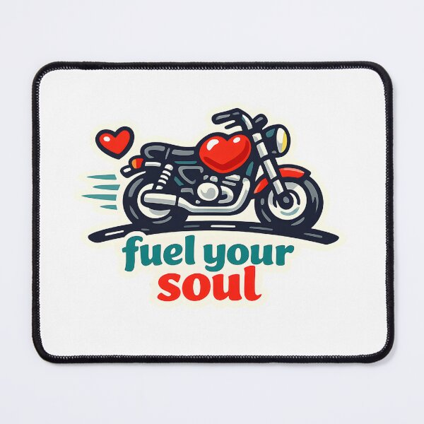 Item preview, "Fuel Your Soul" | Aesthetic Cafe Racer & Heart Biker Design designed and sold by Naviora.