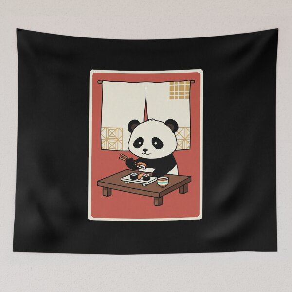 Item preview, Cute Panda Eating Sushi Japanese Aesthetic  designed and sold by JordynLadukeg65.