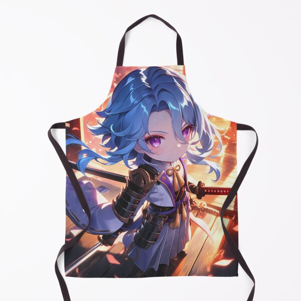 Item preview, Kamisato Ayato Genshin Impact Chibi Blue Samurai Sunset designed and sold by TanglenRabbit.