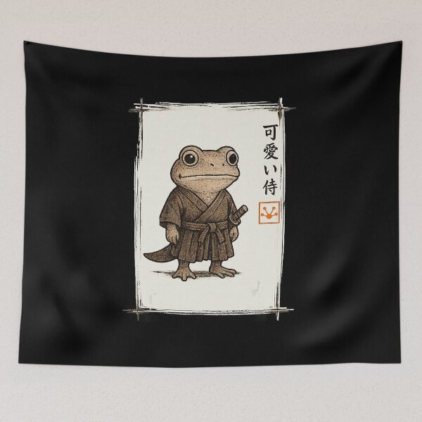 Item preview, Samurai Frog Cute Japanese Style Animal Warrior  designed and sold by titanlevi.