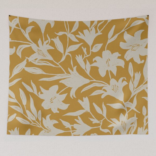 Item preview, Yellow Lilies · Floral background designed and sold by dacoparo.