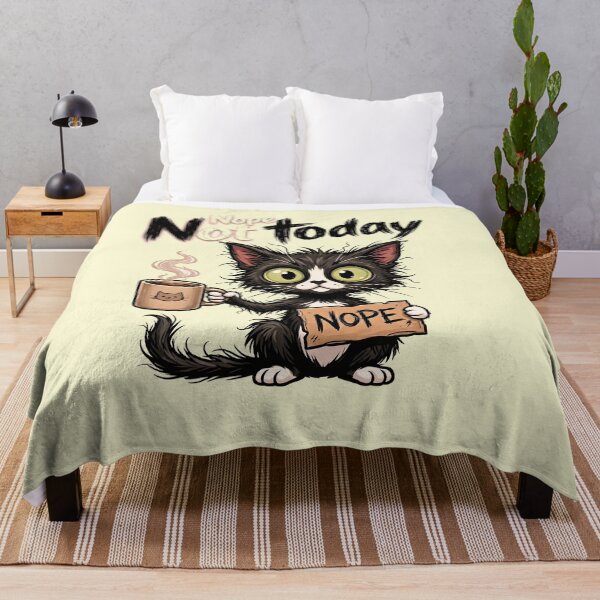 Item preview, Black Cat Nope NOT TODAY designed and sold by Poppflix-TM.