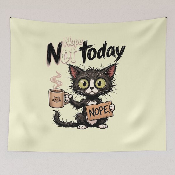Item preview, Black Cat Nope NOT TODAY designed and sold by Poppflix-TM.