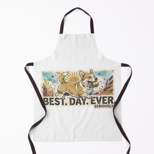 Item preview, Happy Corgi Playing Fetch - Best Day Ever - Vintage Sticker designed and sold by Mr. Pawsome.