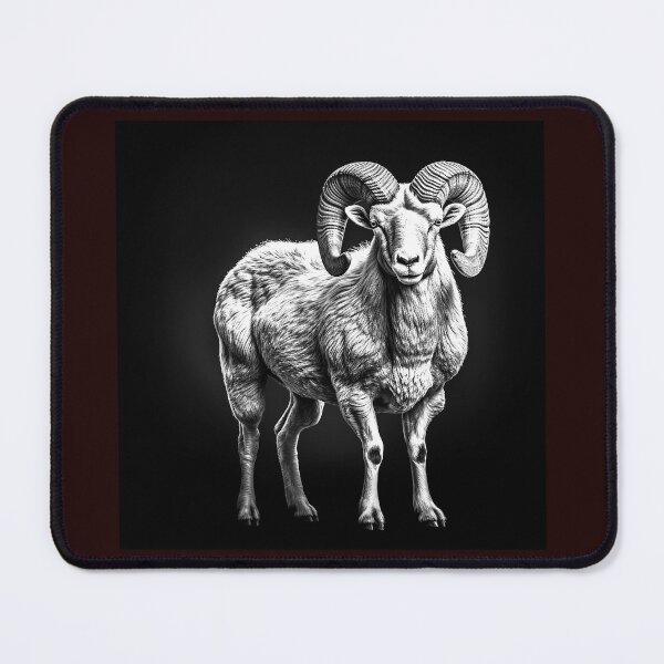 Item preview, Majestic Ram Illustration on Black designed and sold by inkoutninja.