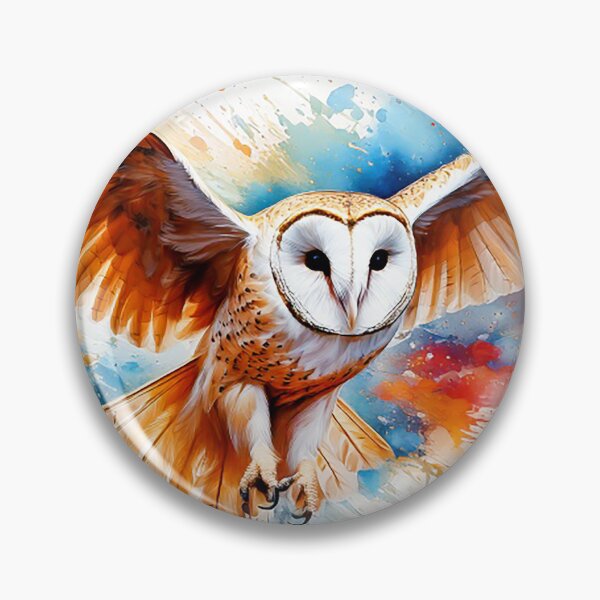 Item preview, Ethereal Barn Owl in Flight – Whimsical Watercolor Bird Art Watercolor Painting designed and sold by CattlettArt.