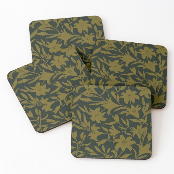Item preview, Green Lilies · Floral background designed and sold by dacoparo.