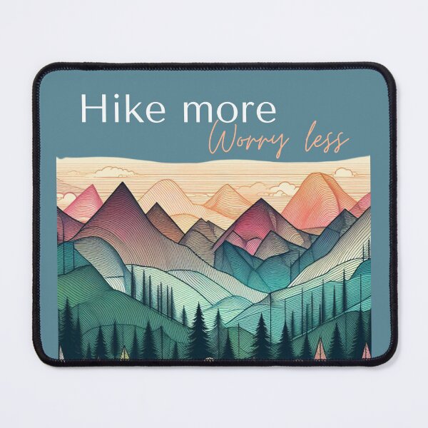 Item preview, Hike more worry less, on dusty blue designed and sold by coloursforkids.