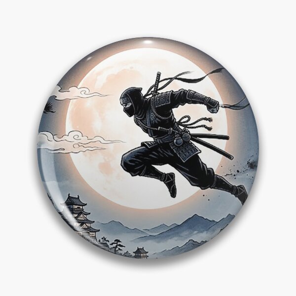 Item preview, Ninjutsu Art - Shinobi – Moody Ninja Japanese Landscape - Sumie Anima designed and sold by CattlettArt.