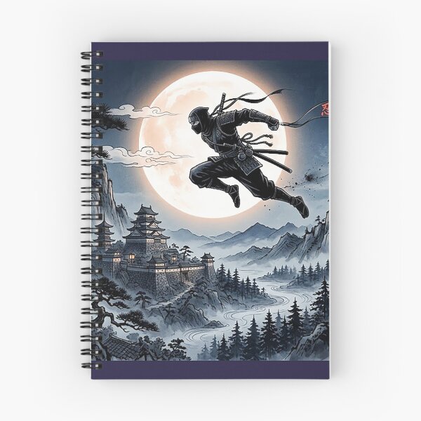 Item preview, Ninjutsu Art - Shinobi – Moody Ninja Japanese Landscape - Sumie Anima designed and sold by CattlettArt.
