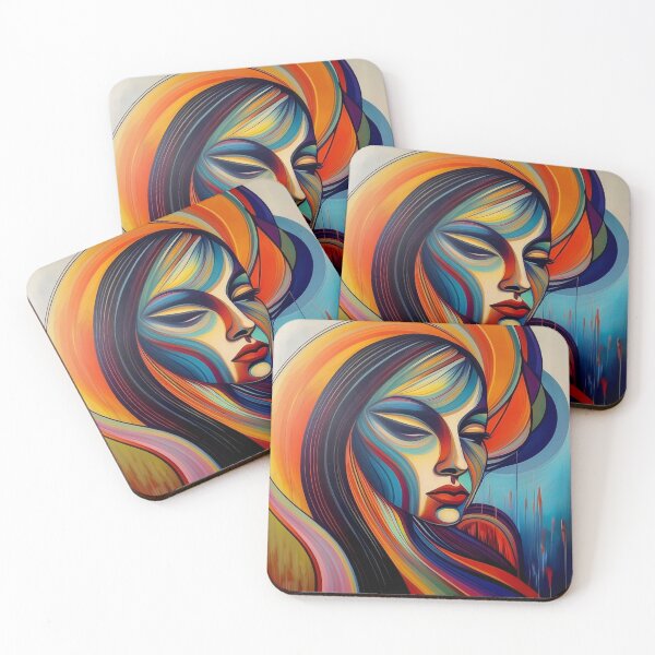 Item preview, Technicolor Muse – Bold Abstract Street Art Portrait of a Girl - Modern Contemporary Graffiti   designed and sold by CattlettArt.