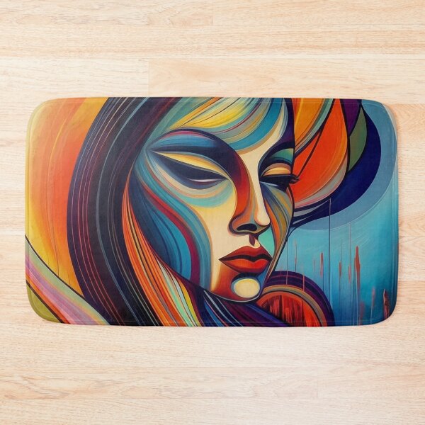Item preview, Technicolor Muse – Bold Abstract Street Art Portrait of a Girl - Modern Contemporary Graffiti designed and sold by CattlettArt.