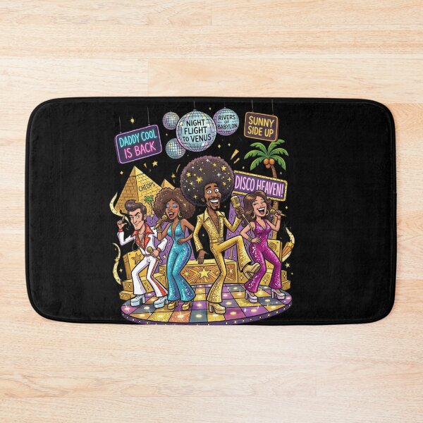 Item preview, Retro Disco Party Doodle Cartoon Singers 70s Funky Dance Floor Vintage Nightlife Illustration designed and sold by LineLoo.