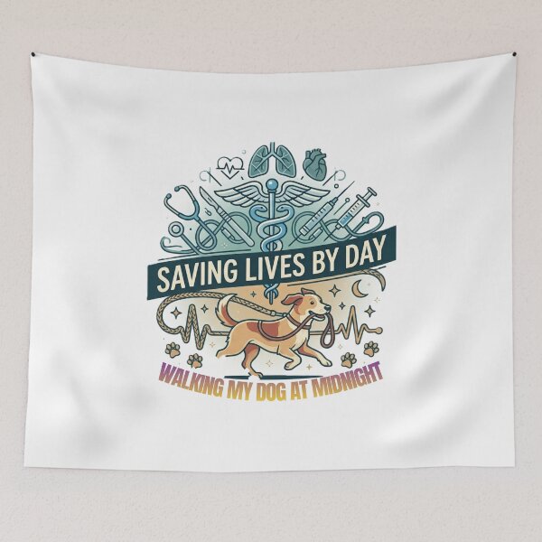 Item preview, Nurse by Day, Dog Mom by Night designed and sold by Vivid Trace.