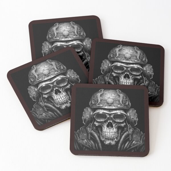 Item preview, Skull Pilot with Helmet and Goggles Illustration designed and sold by inkoutninja.