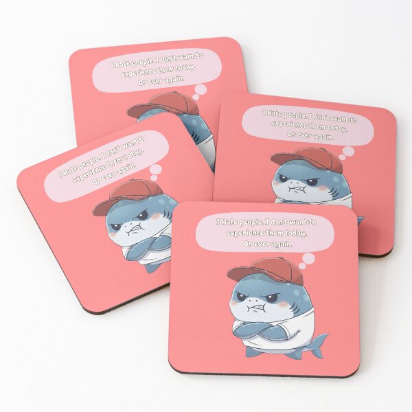 Item preview, I Hate People! Chibi Shark designed and sold by Nature's Chibis.