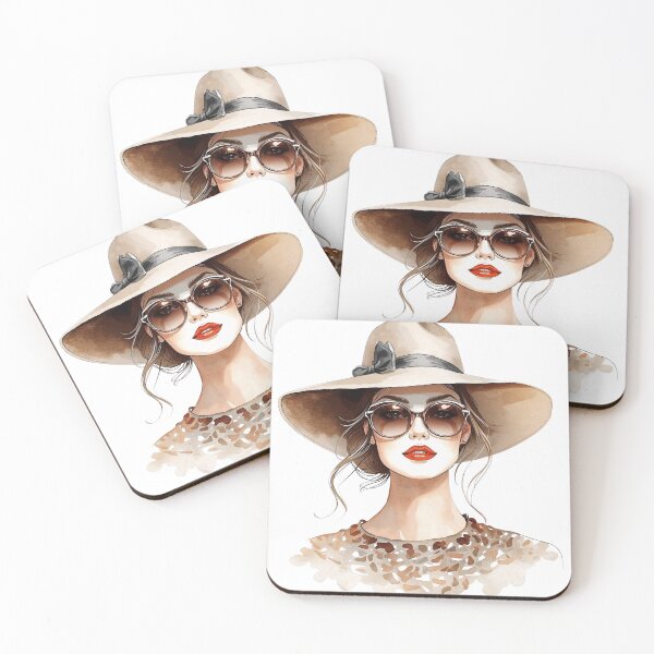 Item preview, Stylish Woman in Hat and Sunglasses designed and sold by Erik Visnievskij.