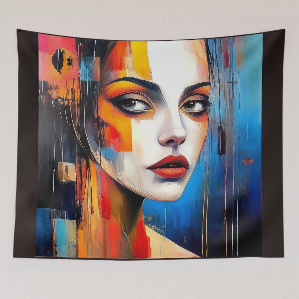 Item preview, Contemporary Urban Muse – Sophisticated Street Art Portrait for Modern Interiors designed and sold by CattlettArt.
