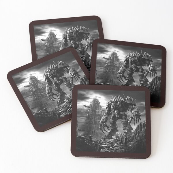 Item preview, Dystopian Mech Walker in Ruined City Illustration designed and sold by inkoutninja.