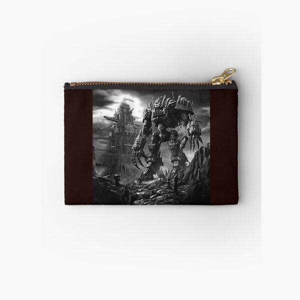Item preview, Dystopian Mech Walker in Ruined City Illustration designed and sold by inkoutninja.