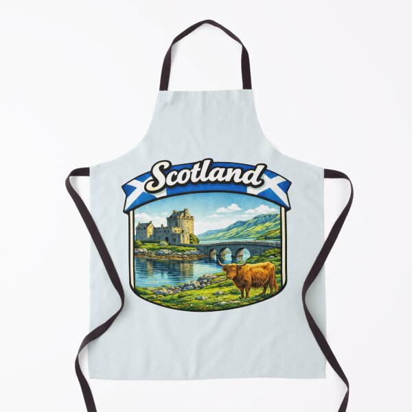 Item preview, Scotland - Eilean Donan Castle, Highland Cow designed and sold by Myra365Art.