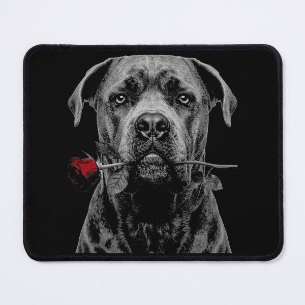 Item preview, Cane Corso Red Rose Vintage Black White Dog designed and sold by FiscalFashions.
