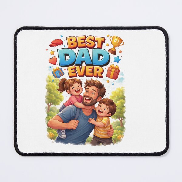 Item preview, Best Dad Ever Cute Illustration | Father & Kids Love Design | Family Bonding Gift Idea designed and sold by PoojaArtLab.