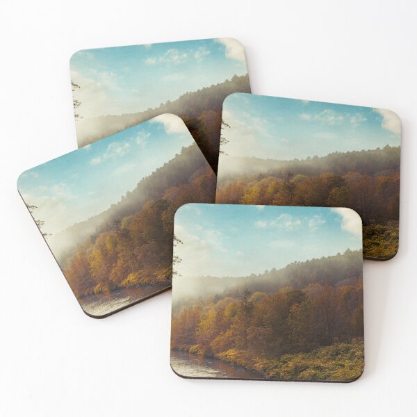 Item preview, Misty Autumn Forest by a River designed and sold by Dyrk Wyst Redbubble Shop.