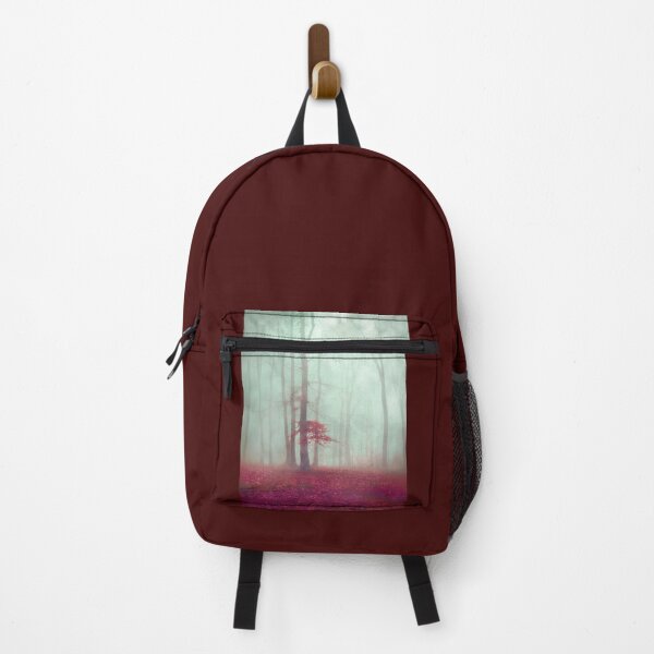 Item preview, Ethereal Misty Forest With Red Foliage designed and sold by Dyrk Wyst Redbubble Shop.