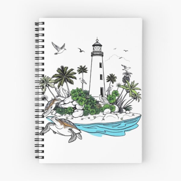 Item preview, Egmont Key Lighthouse Tropical Island Illustration | Florida Coastal Art Print designed and sold by MystiColo.