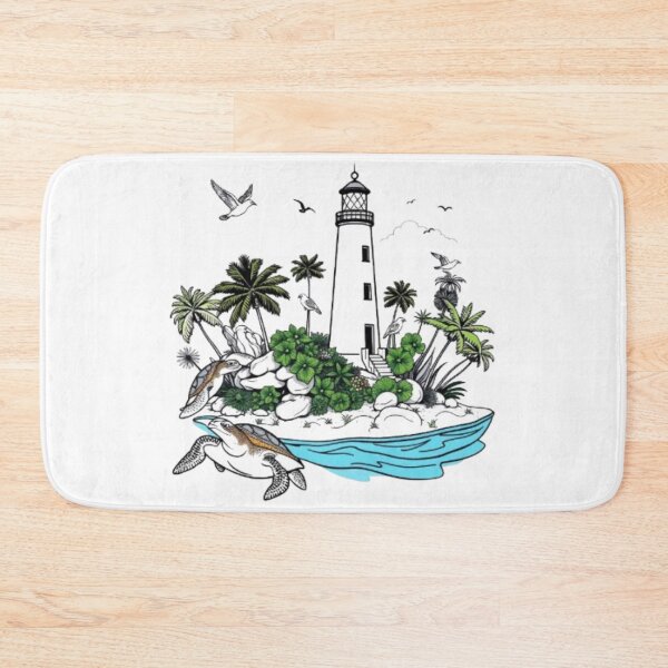 Item preview, Egmont Key Lighthouse Tropical Island Illustration | Florida Coastal Art Print designed and sold by MystiColo.