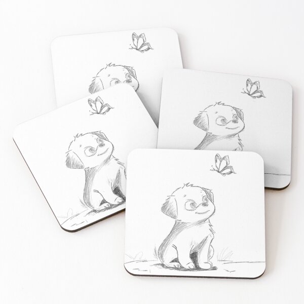 Item preview, Hand-drawn dog with butterfly  designed and sold by Sigma Data.