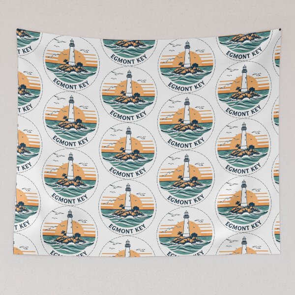 Item preview, Egmont Key Vintage Sunset Badge Design | Florida Lighthouse Retro Graphic designed and sold by MystiColo.