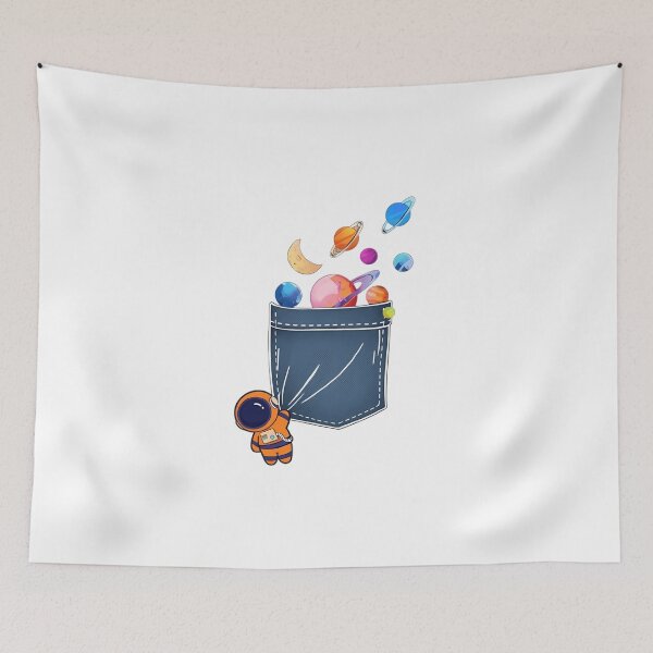 Item preview, Spaceman flying with balloons designed and sold by Brainy_Prints.