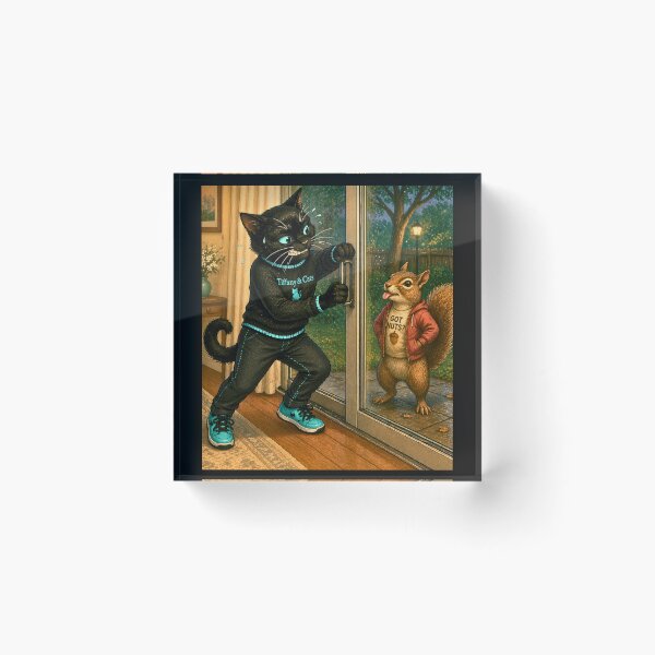 Item preview, Indoor Cat Problems – Sassy Squirrel Taunt Funny Cat Illustration designed and sold by AnimalMarvels.