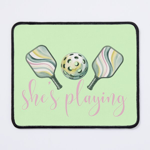 Item preview, She's Playing Watercolor Pickleball Paddle Set Art designed and sold by Wennebabs.