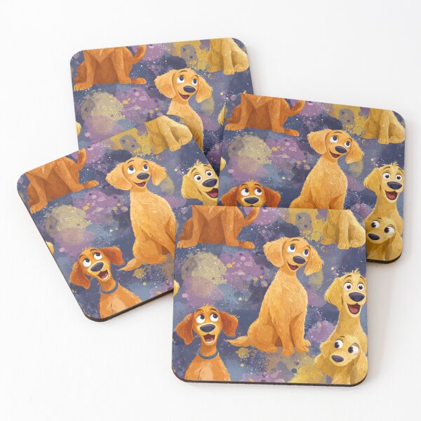 Item preview, Happy Golden Retriever Cartoon Dog Pattern designed and sold by NicolasGlowArt.