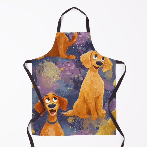 Item preview, Happy Golden Retriever Cartoon Dog Pattern designed and sold by NicolasGlowArt.