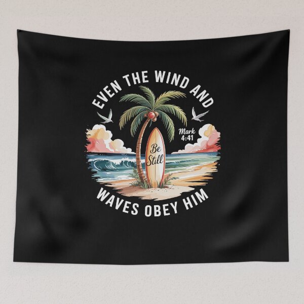 Item preview, Even The Wind And The Waves Obey Him Christian Bible Verse designed and sold by Dressed For  Duty.