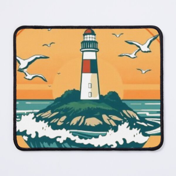 Item preview, Egmont Key Coastal Sunset Circle Illustration | Florida Beach Lighthouse Art designed and sold by MystiColo.