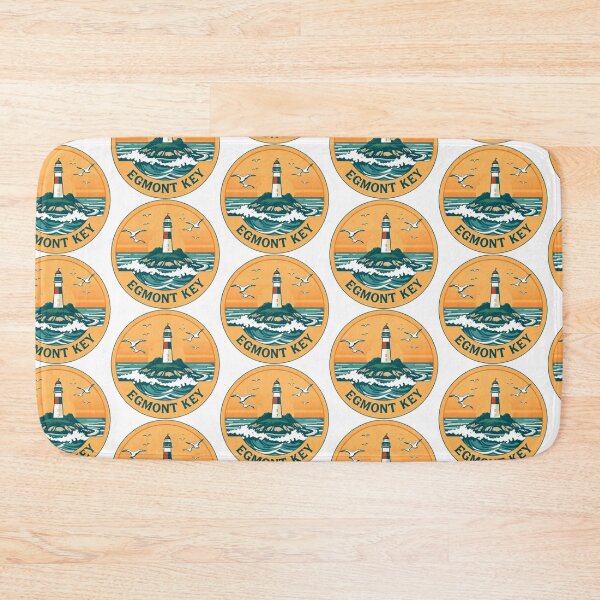 Item preview, Egmont Key Coastal Sunset Circle Illustration | Florida Beach Lighthouse Art designed and sold by MystiColo.