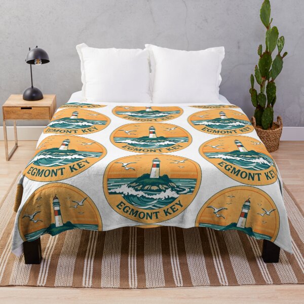 Item preview, Egmont Key Coastal Sunset Circle Illustration | Florida Beach Lighthouse Art designed and sold by MystiColo.