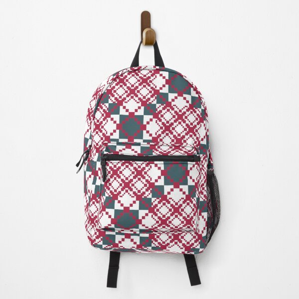 Item preview, Pixel Tribal Geometric Pattern in Red and Teal designed and sold by Mohng Talulenz.