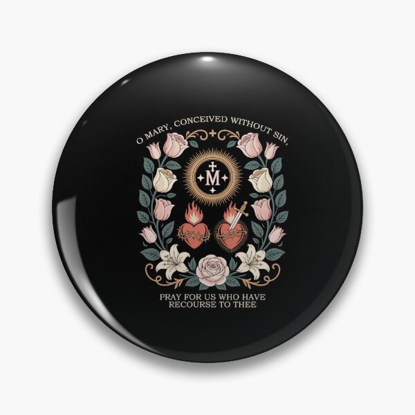Item preview, Marian Catholic Virgin Mary Marian Floral Cross Religious designed and sold by Dressed For  Duty.