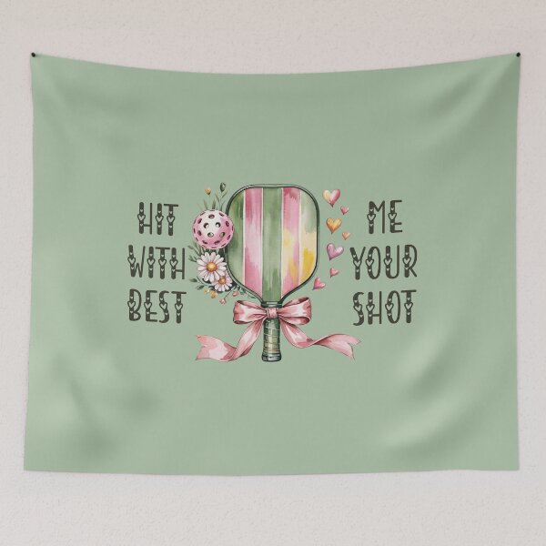 Item preview, Hit Me With Your Best Shot Pickleball Motivational Art designed and sold by Wennebabs.