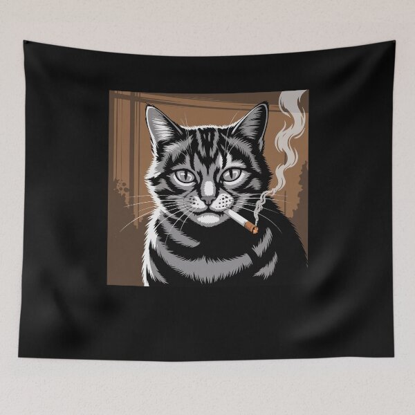 Item preview, Cat Meme Cat Smoking Cigarette Kitten Gen Z designed and sold by Dressed For  Duty.